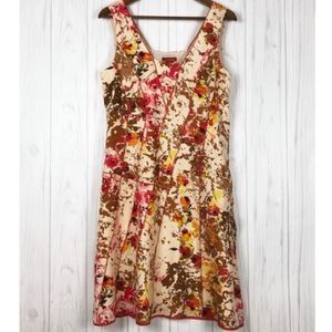 Sundance 100% Silk Cream and Floral Print Evelyn Tank Dress